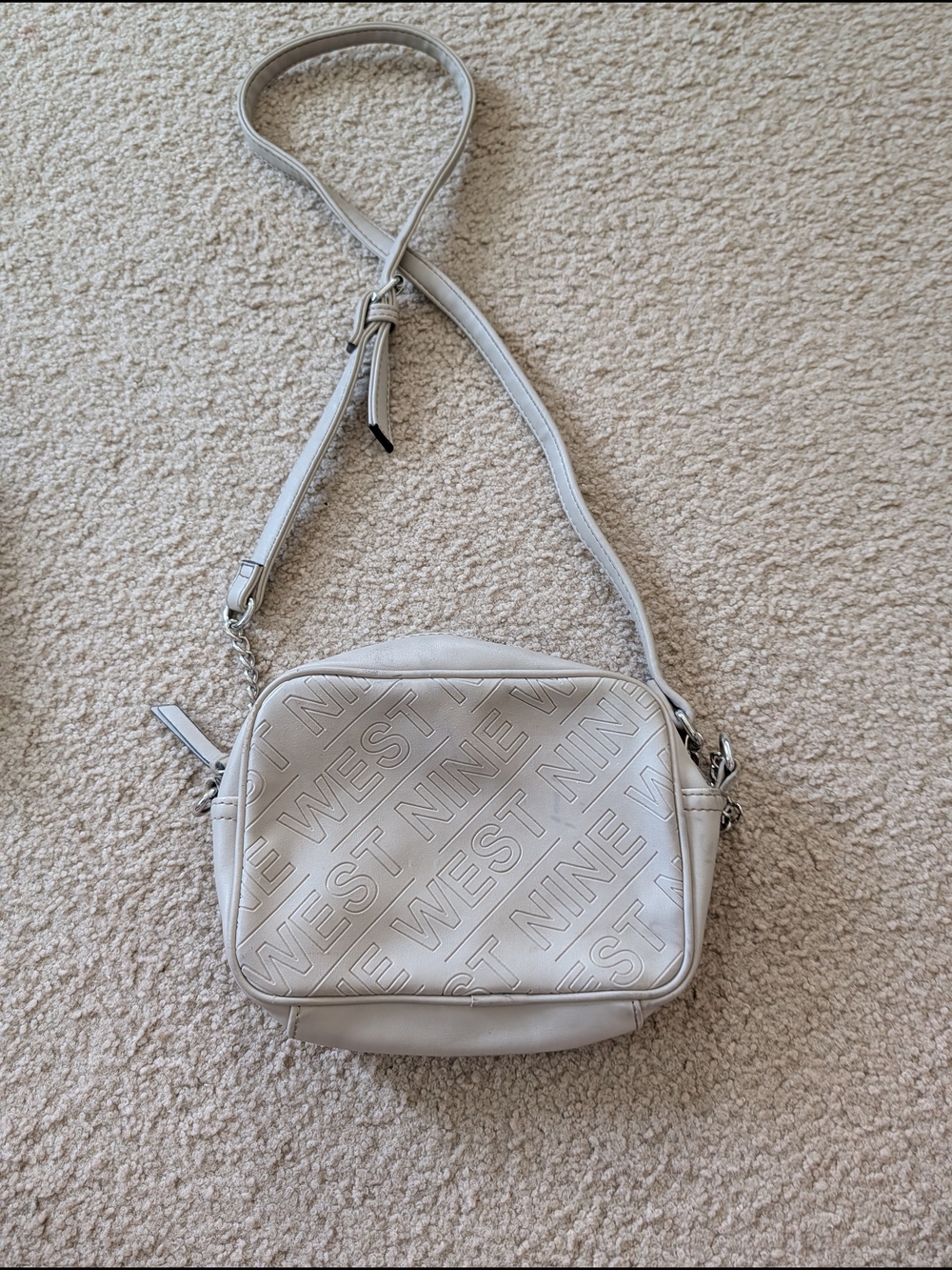 Nine West White Crossbody Embossed Bag